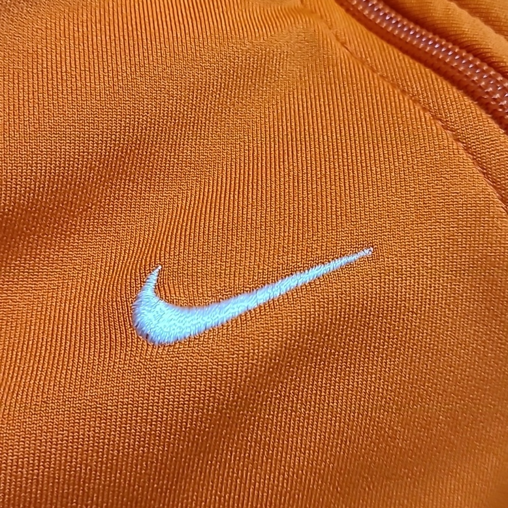 Nike Track Jacket Orange Full Zip Gym Warm Up Dri Fit Cropped LARGE - Picture 4 of 9
